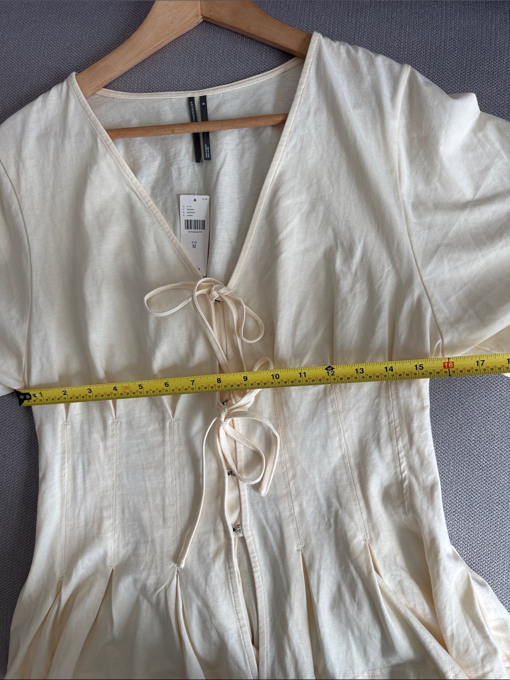 Anthropologie Waisted Tie-Front Top Size M NWT - Picture 7 of 11
